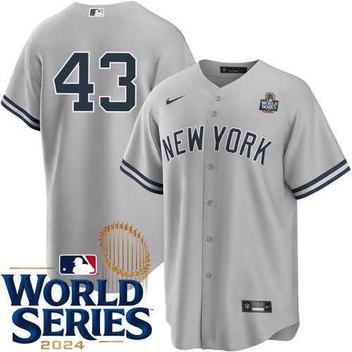 Men's Jonathan Loaisiga New York Yankees Nike Road Gray Player 2024 World Series Stitched Baseball Jersey
