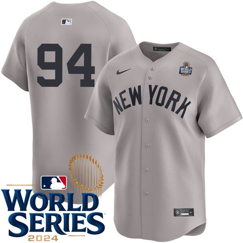 Men's Carlos Narvaez New York Yankees Nike Road Gray Limited Player 2024 World Series Stitched Baseball Jersey