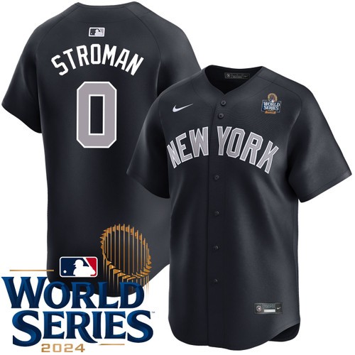 Men's Marcus Stroman New York Yankees Nike Alternate Road Black Limited 2024 World Series Stitched MLB Jersey