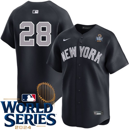 Men's Austin Wells New York Yankees Nike Alternate Road Black Limited Player 2024 World Series Stitched Baseball Jersey
