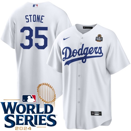 Youth Gavin Stone Los Angeles Dodgers Nike Home White 2024 World Series Stitched Baseball Jersey