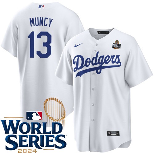 Youth Max Muncy Los Angeles Dodgers Nike Home White 2024 World Series Stitched Baseball Jersey