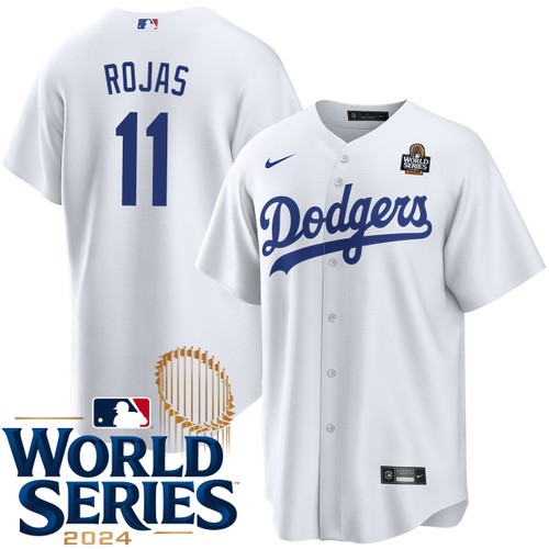 Youth Miguel Rojas Los Angeles Dodgers Nike Home White 2024 World Series Stitched Baseball Jersey