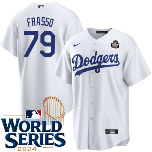 Youth Nick Frasso Los Angeles Dodgers Nike Home White 2024 World Series Stitched Baseball Jersey