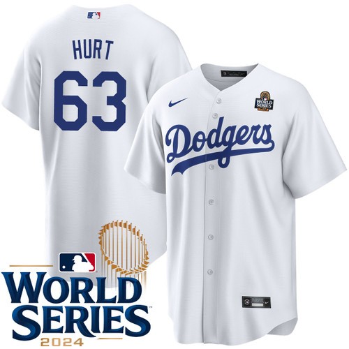 Youth Kyle Hurt Los Angeles Dodgers Nike Home White 2024 World Series Stitched Baseball Jersey