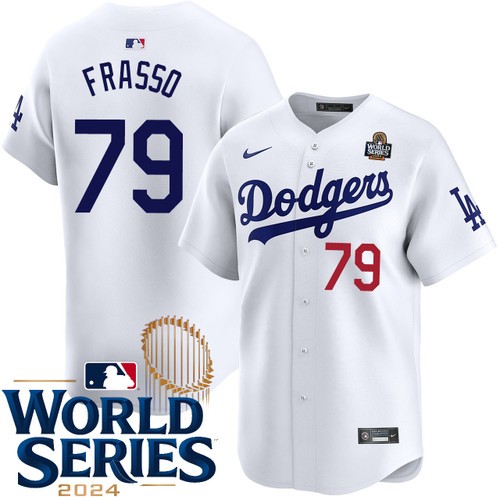 Youth Nick Frasso Los Angeles Dodgers Nike Home White Limited 2024 World Series Stitched Baseball Jersey