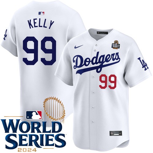 Youth Joe Kelly Los Angeles Dodgers Nike Home White Limited 2024 World Series Stitched Baseball Jersey