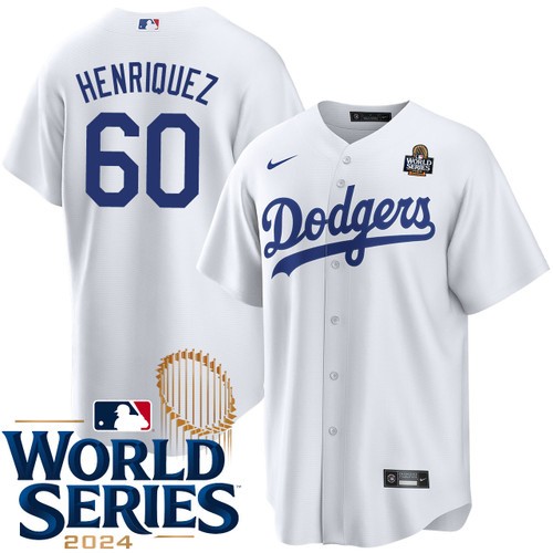 Youth Edgardo Henriquez Los Angeles Dodgers Nike Home White 2024 World Series Stitched Baseball Jersey