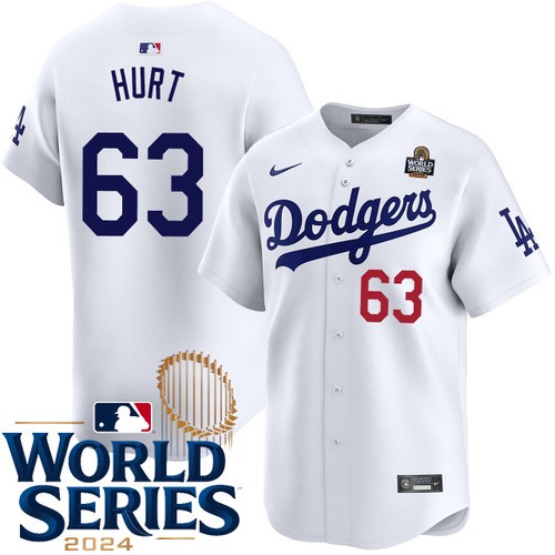 Youth Kyle Hurt Los Angeles Dodgers Nike Home White Limited 2024 World Series Stitched Baseball Jersey