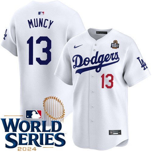 Youth Max Muncy Los Angeles Dodgers Nike Home White Limited 2024 World Series Stitched Baseball Jersey
