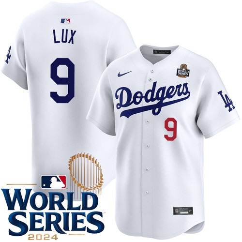 Youth Gavin Lux Los Angeles Dodgers Nike Home White Limited 2024 World Series Stitched Baseball Jersey
