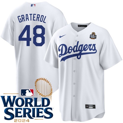 Youth Brusdar Graterol Los Angeles Dodgers Nike Home White 2024 World Series Stitched Baseball Jersey