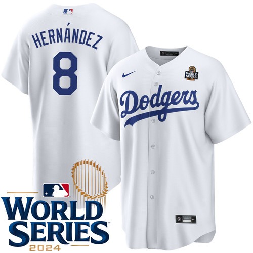 Youth Enrique Hernandez Los Angeles Dodgers Nike Home White 2024 World Series Stitched Baseball Jersey