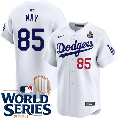 Youth Dustin May Los Angeles Dodgers Nike Home White Limited 2024 World Series Stitched Baseball Jersey