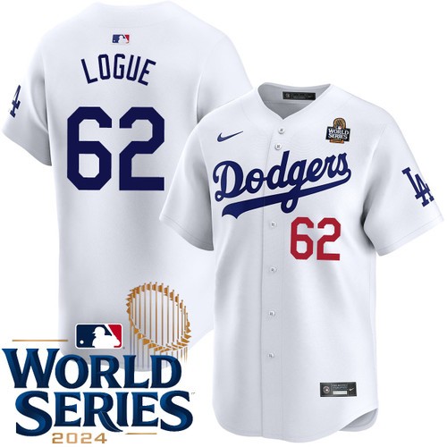 Youth Zach Logue Los Angeles Dodgers Nike Home White Limited 2024 World Series Stitched Baseball Jersey