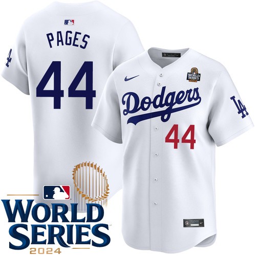 Youth Andy Pages Los Angeles Dodgers Nike Home White Limited 2024 World Series Stitched Baseball Jersey