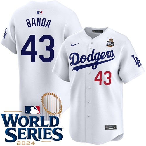 Youth Anthony Banda Los Angeles Dodgers Nike Home White Limited 2024 World Series Stitched Baseball Jersey