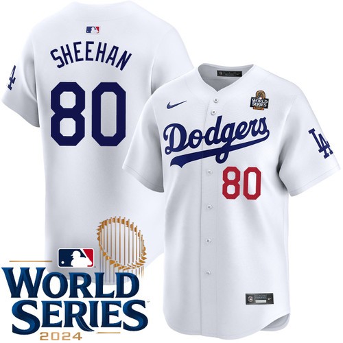 Youth Emmet Sheehan Los Angeles Dodgers Nike Home White Limited 2024 World Series Stitched Baseball Jersey