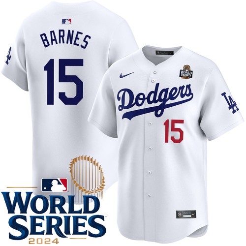 Youth Austin Barnes Los Angeles Dodgers Nike Home White Limited 2024 World Series Stitched Baseball Jersey