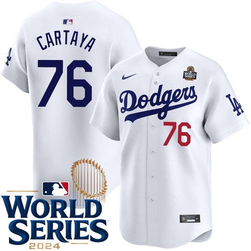 Youth Diego Cartaya Los Angeles Dodgers Nike Home White Limited 2024 World Series Stitched Baseball Jersey