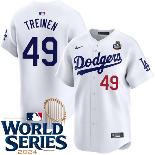 Youth Blake Treinen Los Angeles Dodgers Nike Home White Limited 2024 World Series Stitched Baseball Jersey