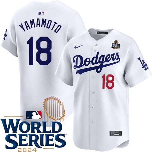 Youth Yoshinobu Yamamoto Los Angeles Dodgers Nike Home White Limited 2024 World Series Stitched Baseball Jersey