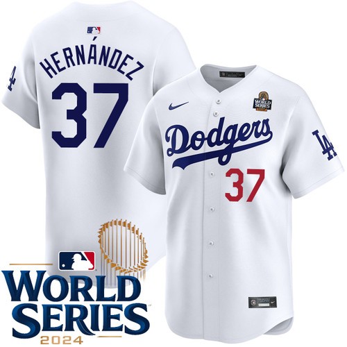Youth Teoscar Hernandez Los Angeles Dodgers Nike Home White Limited 2024 World Series Stitched Baseball Jersey