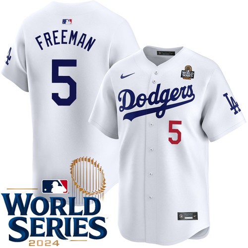 Youth Freddie Freeman Los Angeles Dodgers Nike Home White Limited 2024 World Series Stitched Baseball Jersey