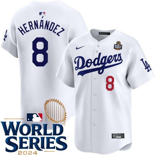 Youth Enrique Hernandez Los Angeles Dodgers Nike Home White Limited 2024 World Series Stitched Baseball Jersey