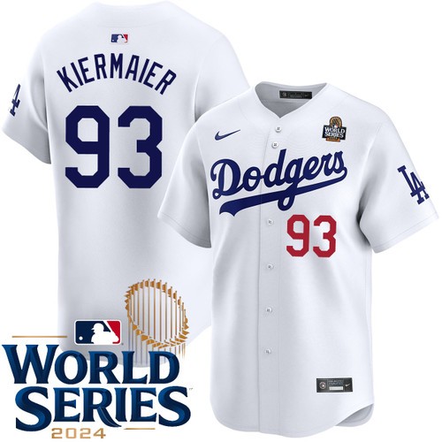 Youth Kevin Kiermaier Los Angeles Dodgers Nike Home White Limited 2024 World Series Stitched Baseball Jersey