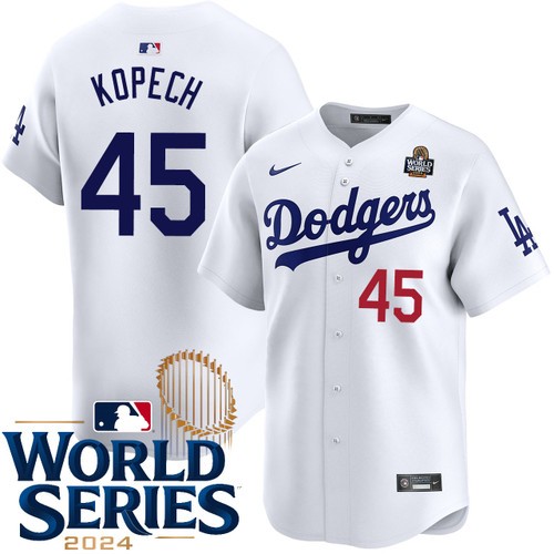 Youth Michael Kopech Los Angeles Dodgers Nike Home White Limited 2024 World Series Stitched Baseball Jersey