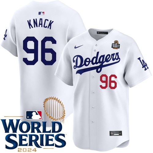 Men's Landon Knack Los Angeles Dodgers Nike Home White Limited 2024 World Series Stitched MLB Jersey
