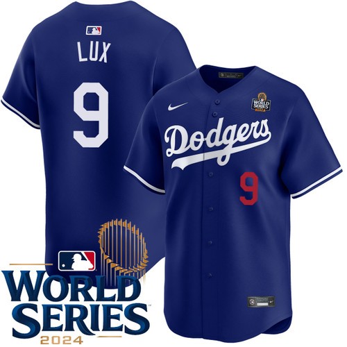 Men's Gavin Lux Los Angeles Dodgers Nike Alternate Royal Limited 2024 World Series Stitched MLB Jersey