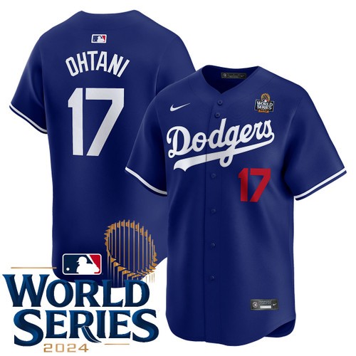 Men's Shohei Ohtani Los Angeles Dodgers Nike Alternate Royal Limited 2024 World Series Stitched MLB Jersey