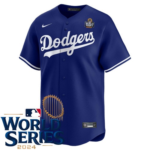 Men's Los Angeles Dodgers Nike Alternate Royal Limited 2024 World Series Stitched MLB Jersey by NIKE