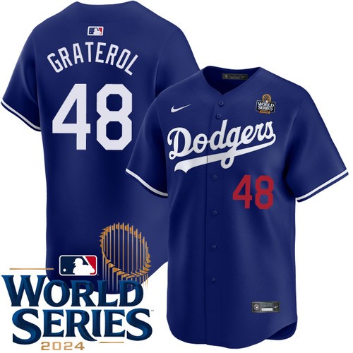 Men's Brusdar Graterol Los Angeles Dodgers Nike Alternate Royal Limited 2024 World Series Stitched MLB Jersey