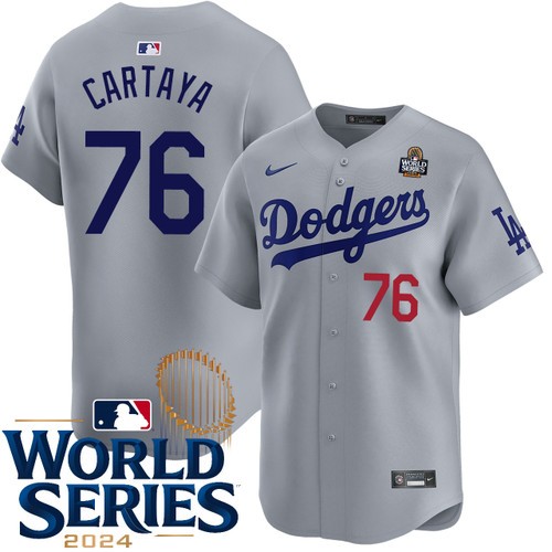 Men's Diego Cartaya Los Angeles Dodgers Nike Alternate Road Gray Limited 2024 World Series Stitched MLB Jersey