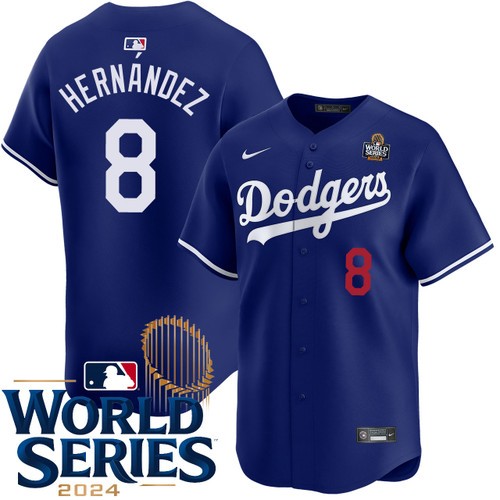Men's Enrique Hernandez Los Angeles Dodgers Nike Alternate Royal Limited 2024 World Series Stitched MLB Jersey