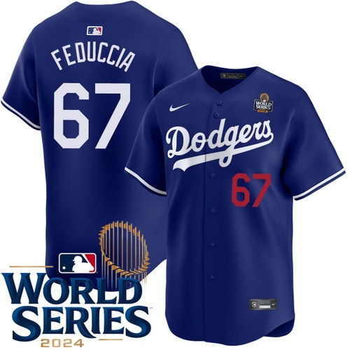 Men's Hunter Feduccia Los Angeles Dodgers Nike Alternate Royal Limited 2024 World Series Stitched MLB Jersey