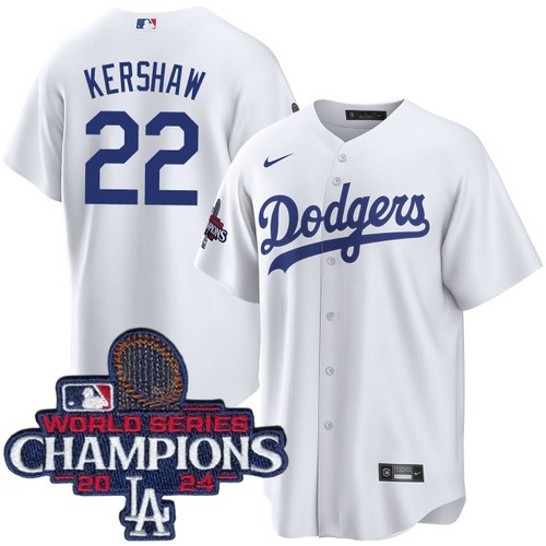 Men's Clayton Kershaw Los Angeles Dodgers Nike Home White World Series Champions Jersey