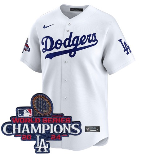 Men's Los Angeles Dodgers Blank Nike Home White Limited World Series Champions Jersey
