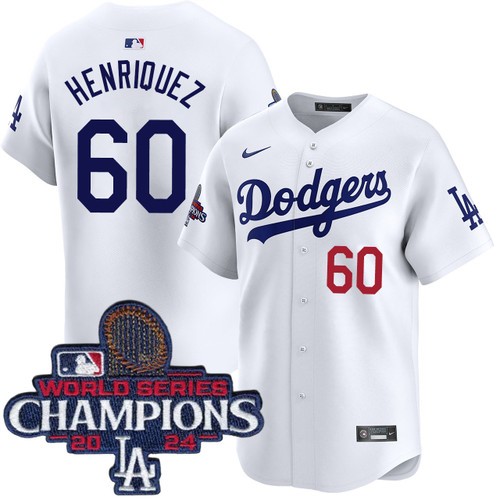 Men's Edgardo Henriquez Los Angeles Dodgers Nike Home White Limited World Series Champions Jersey