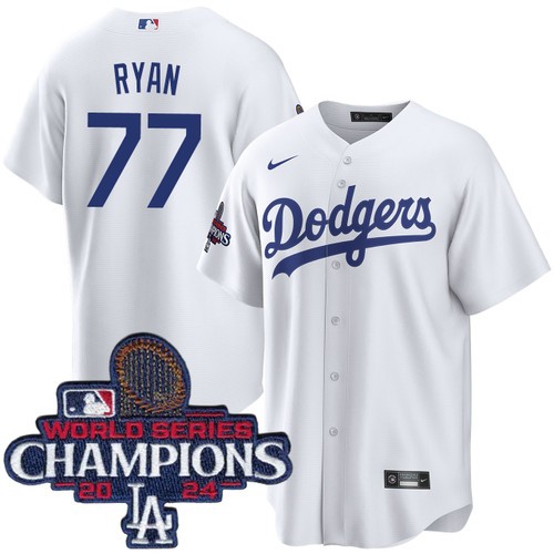 Men's River Ryan Los Angeles Dodgers Nike Home White World Series Champions Jersey