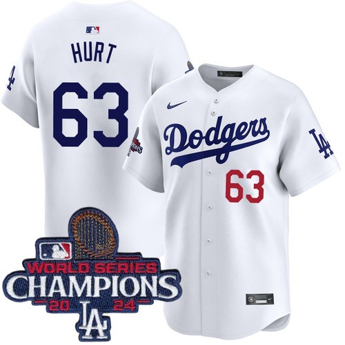 Men's Kyle Hurt Los Angeles Dodgers Nike Home White Limited World Series Champions Jersey