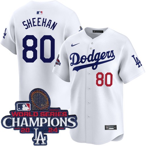 Men's Emmet Sheehan Los Angeles Dodgers Nike Home White Limited World Series Champions Jersey