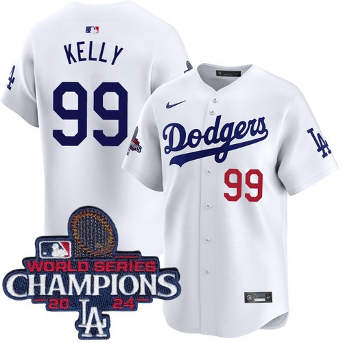 Men's Joe Kelly Los Angeles Dodgers Nike Home White Limited World Series Champions Jersey