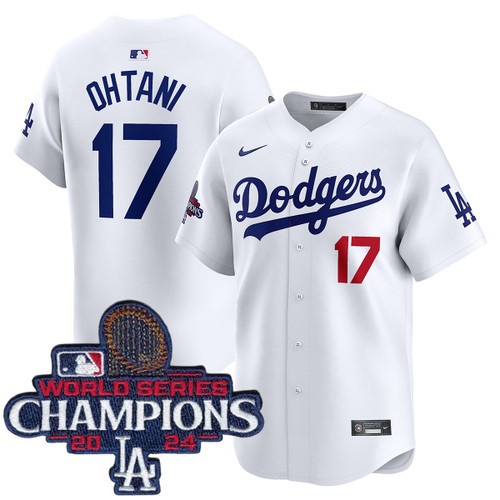 Men's Shohei Ohtani Los Angeles Dodgers Nike Home White Limited World Series Champions Jersey