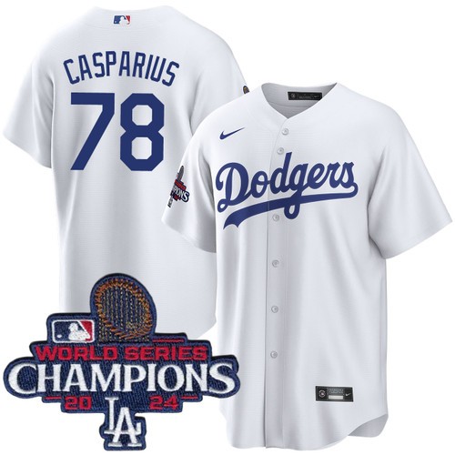 Men's Ben Casparius Los Angeles Dodgers Nike Home White World Series Champions Jersey