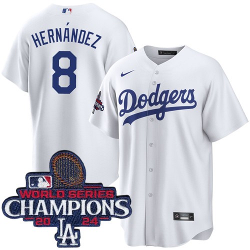 Men's Enrique Hernandez Los Angeles Dodgers Nike Home White World Series Champions Jersey