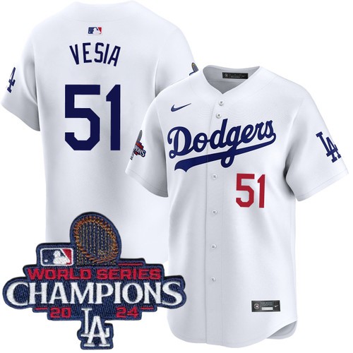Men's Alex Vesia Los Angeles Dodgers Nike Home White Limited World Series Champions Jersey